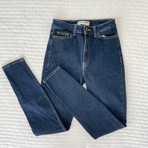 American Apparel High Waist Skinny Leg Jeans in Dark Wash Denim Size 27 / 23W